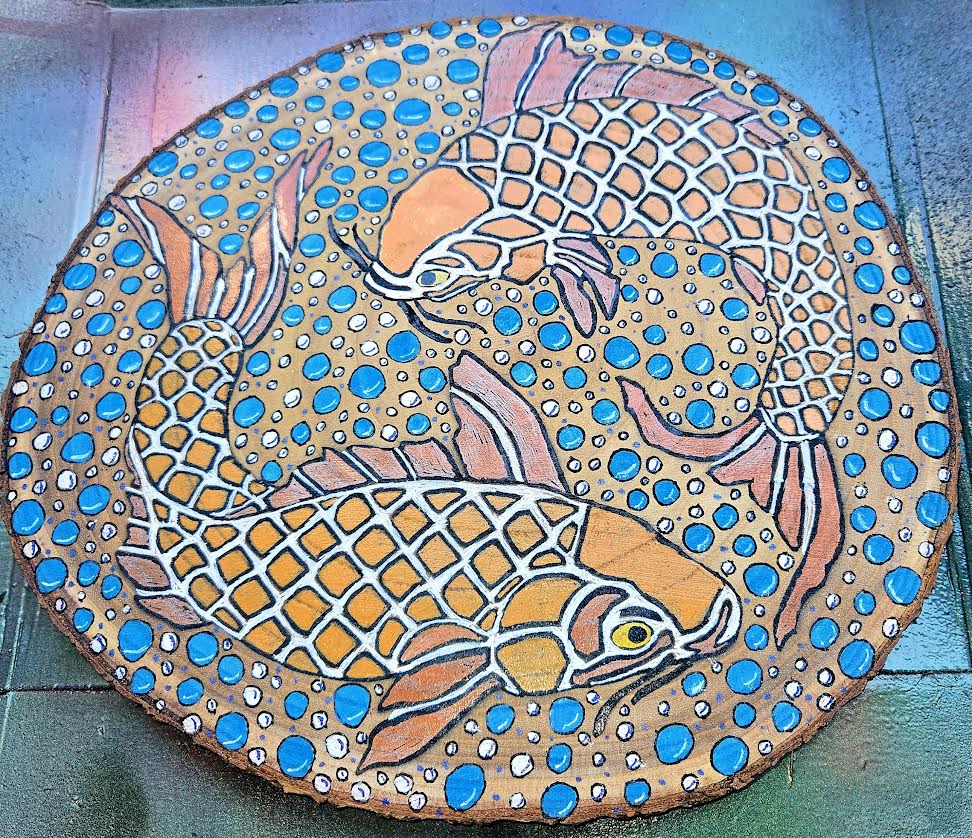 Hand painted clock/wall hanger
