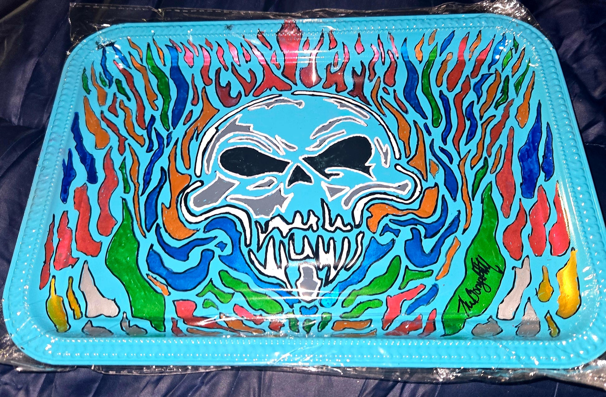 Colored skull flames