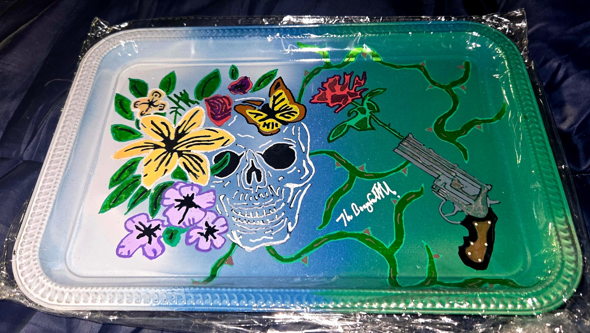 Skull and flower
